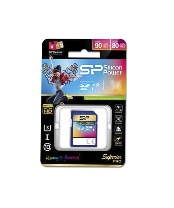 کارت حافظه SDXC سیلیکون پاور مدل Superior Pro کلاس 10 استاندارد UHS-I U3 سرعت 90MBps ظرفیت 128 گیگابایت