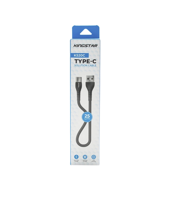 کابل تبدیل USB به USB-C کینگ استار مدل K520C طول 25 سانتی متر