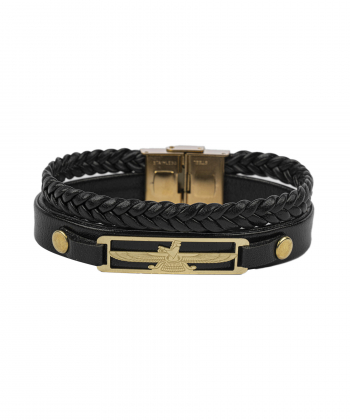 دستبند چرم طبیعی بیسراک Bisrak مدل Bracelet-PForohar-102N