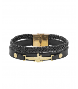 دستبند چرم طبیعی بیسراک Bisrak مدل Bracelet-PForohar-101N