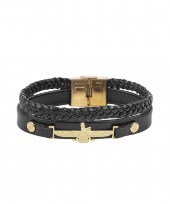 دستبند چرم طبیعی بیسراک Bisrak مدل Bracelet-PForohar-101N