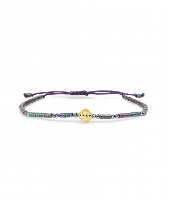 دستبند سنگی گوی سنگی رنگی بنفش کیا گالری Kia Gallery کد BSH391