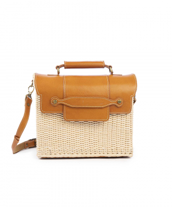 کیف دوشی چرم طبیعی زنانه بیسراک مدل Wicker