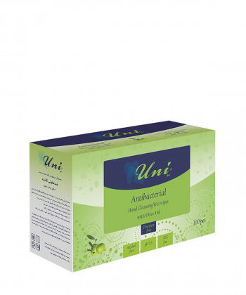 دستمال مرطوب آنتی باکتریال ساشه ای یونی لد Uni Led حاوی روغن زیتون بسته 100 عددی