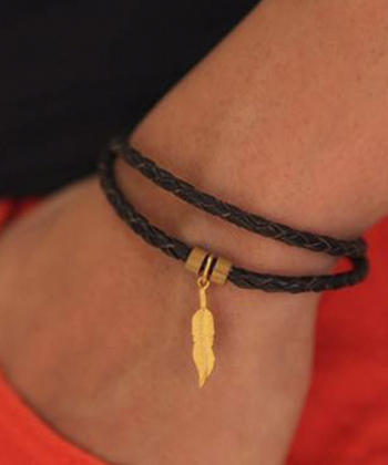 دستبند چرمی پر سرخپوستی کوچک کیا گالری Kia Gallery کد BAS004