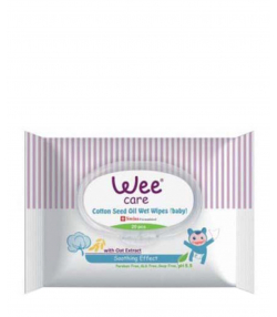 دستمال مرطوب کودک حاوی روغن پنبه دانه وی کر Wee Care بسته 20 عددی