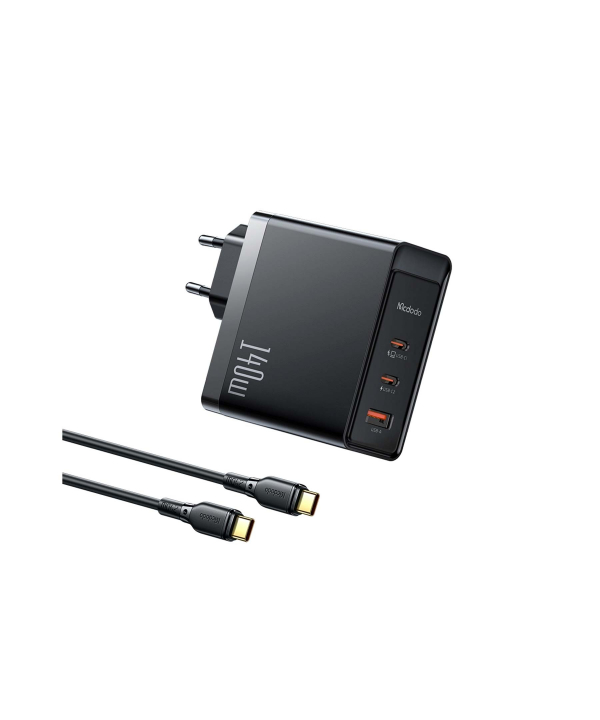 شارژر دیواری 140 وات مک دودو مدل CH-2913 به همراه کابل USB-C به USB-C