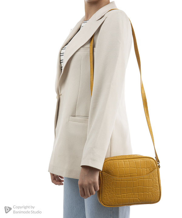 کیف دوشی زنانه چرم طبیعی بیسراک Bisrak مدل NL-CrossbodyW-Sarv-R