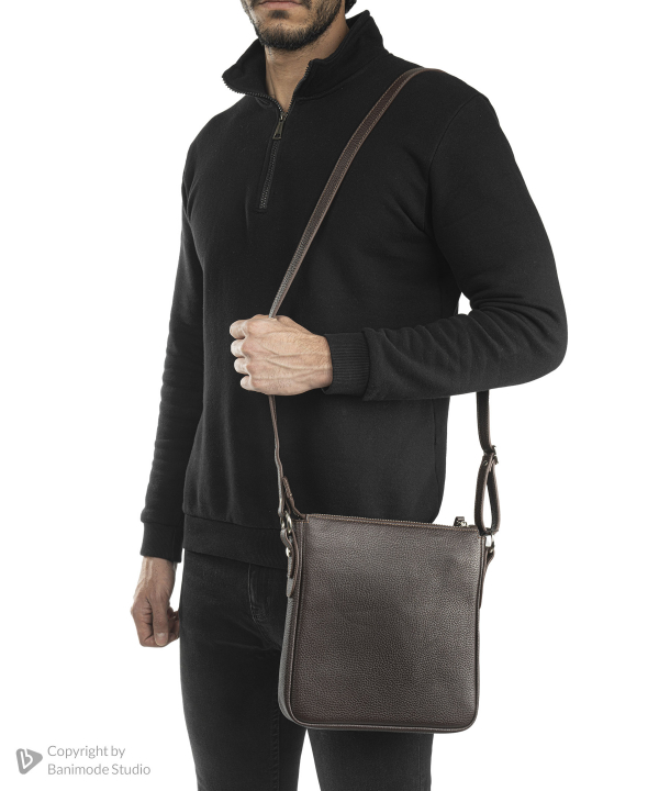 کراس بادی مردانه چرم طبیعی بیسراک Bisrak مدل NL-Crossbody-SportN3-F