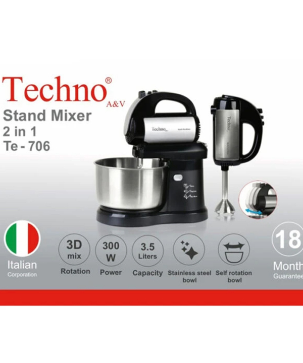 همزن کاسه دار تکنو Techno مدل 706