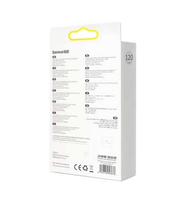 کابل سوپر فست شارژ یواس‌بی به تایپ سی 100 وات 2 متری بیسوس CAGD010101