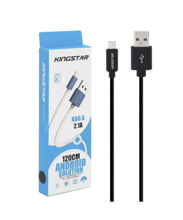 کابل تبدیل USB به microUSB کینگ استار مدل K66 A طول 1.2 متر
