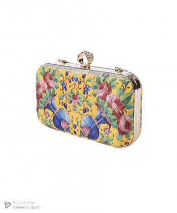 کیف دوشی مخمل زنانه قلم فلزی مدل am-gh-cluchgold10