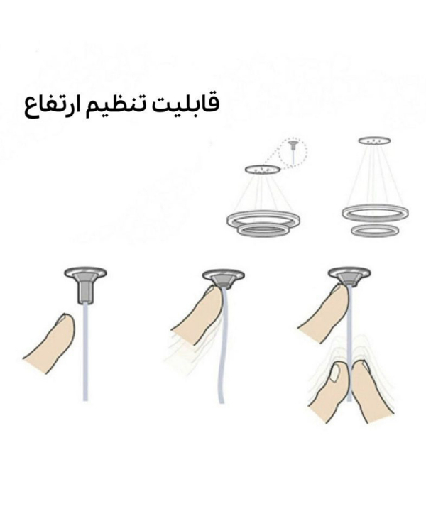لوستر چشمه نور مدل مدرن کد A6416/BK