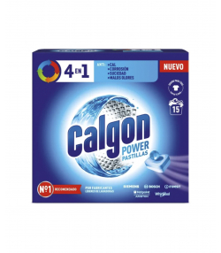 قرص جرمگیر ماشین لباسشویی کالگون Calgon مدل power tabs بسته 15 عددی