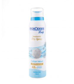 اسپری دئودورانت و ضد تعریق بانوان هیدرودرم Hydroderm مدل Cotton Velvet حجم 150 میلی لیتر