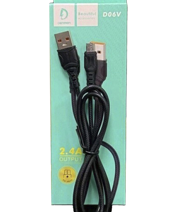 کابل شارژ فست اندروید DENMEN مدل D06V مشکی