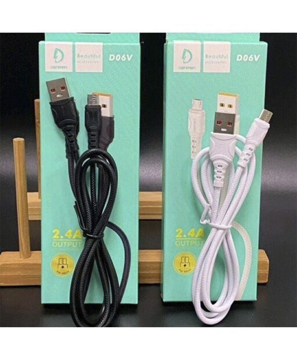کابل شارژ فست اندروید DENMEN مدل D06V مشکی