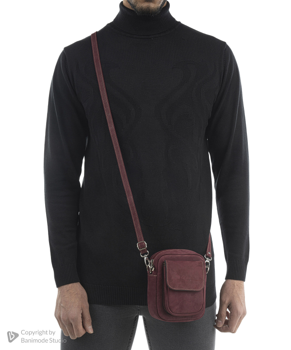 کراس بادی مردانه چرم طبیعی بیسراک Bisrak مدل NL-Crossbody-SportN1-No