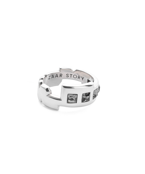 انگشتر زار گرد باریک پرکریستال نقره درسا جواهر Dorsa Jewelry کد 60391