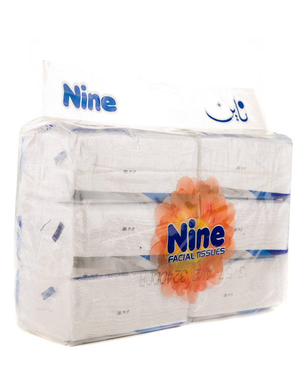 دستمال کاغذی 200 برگ ناین Nine بسته 6 عددی