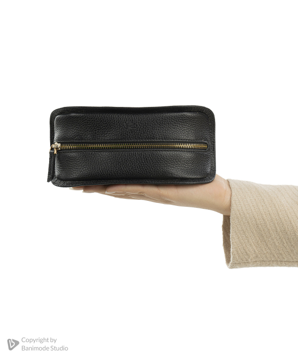کیف آرایشی چرم طبیعی نوین چرم Novin Leather مدل آرال
