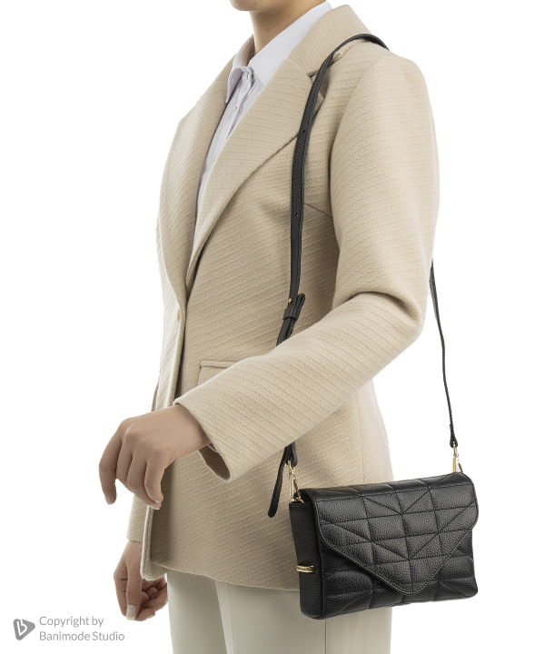 کیف دوشی زنانه چرم طبیعی نوین چرم Novin Leather مدل ژانیا
