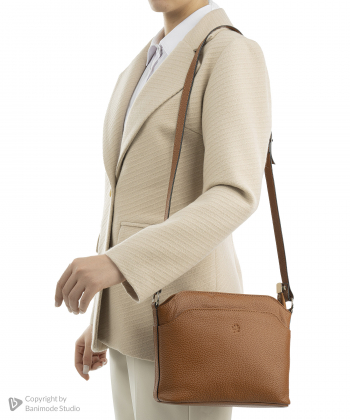 کیف دوشی زنانه چرم طبیعی نوین چرم Novin Leather مدل پرنیا