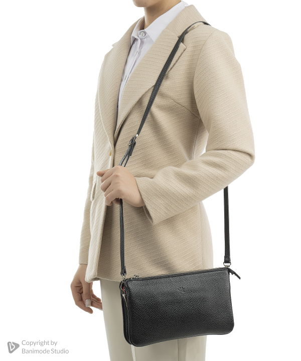 کیف دوشی زنانه چرم طبیعی نوین چرم Novin Leather مدل سولنا