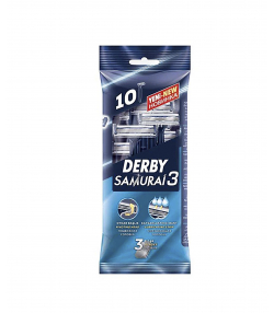 خودتراش سه لبه دربی Derby مدل Samurai 3 بسته 10 عددی