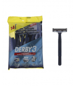 خودتراش سه لبه دربی Derby مدل Samurai 3 بسته 14 عددی