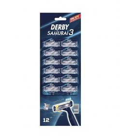 خودتراش دولبه ورقه ای دربی Derby مدل Samurai 2 بسته 12 عددی