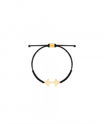 دستبند طلا بافت مشکی دمبل پرسته Parasteh کد89784