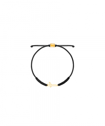 دستبند طلا بافت مشکی هواپیما پرسته Parasteh کد130813