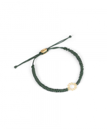 دستبند طلا بافت دایره دور برگ پرسته Parasteh کد508440