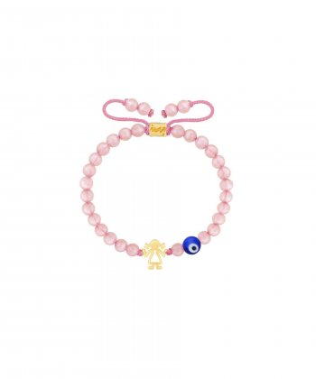 دستبند طلا سنگی بچگانه دخترک پرسته Parasteh کد76757