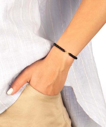 دستبند طلا سنگی بی نهایت و اونیکس پرسته Parasteh کد102021