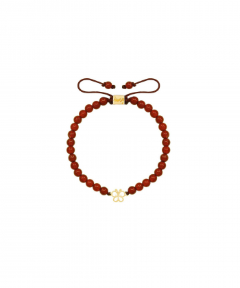 دستبند طلا سنگی پروانه توخالی و عقیق پرسته Parasteh کد76555