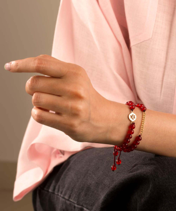 دستبند طلا سنگی پنجه پرسته Parasteh کد120818