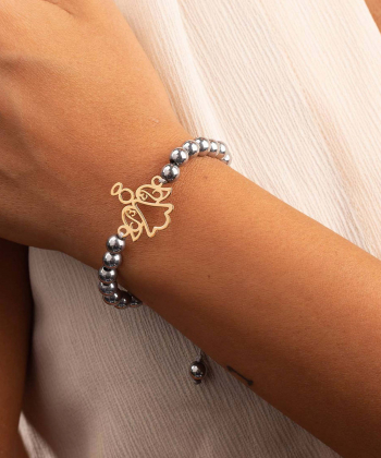 دستبند طلا سنگی فرشته تو خالی پرسته Parasteh کد50637