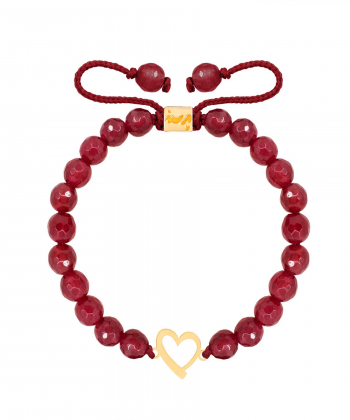 دستبند طلا سنگی قلب توخالی پرسته Parasteh کد102075