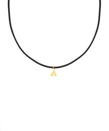گردنبند طلا چرم حرف A پرسته Parasteh کد3502