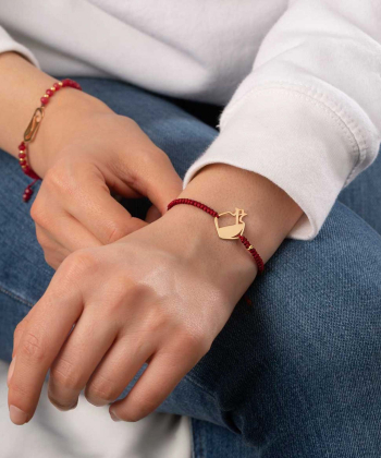 دستبند طلا بافت انار بزرگ پرسته Parasteh کد110412