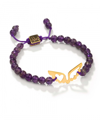 دستبند طلا سنگی قلب و بال پرسته Parasteh کد154156