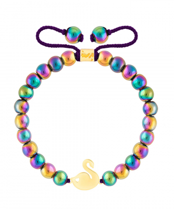 دستبند طلا سنگی قو و قلب پرسته Parasteh کد90340