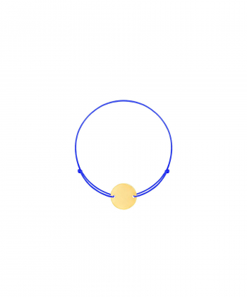 دستبند طلا بافت آبی دایره حکاکی متوسط پرسته Parasteh کد120519