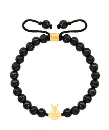 دستبند طلا سنگی کفش دوزک و اونیکس پرسته Parasteh کد83814