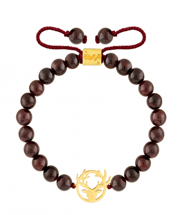 دستبند طلا سنگی گوزن و گارنت پرسته Parasteh کد102128