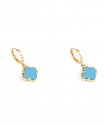گوشواره طلا کلیپسی ونکلیف آبی پرسته Parasteh کد508242