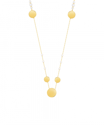 گوشواره طلا پنج دایره حکاکی و مروارید پرسته Parasteh کد88706